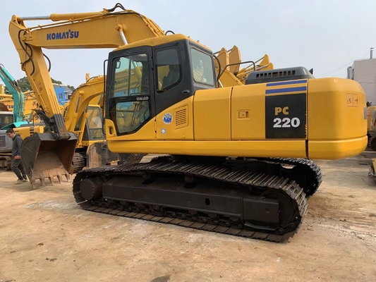 El tipo de la correa eslabonada utilizó el excavador hidráulico Komatsu PC220 22 toneladas