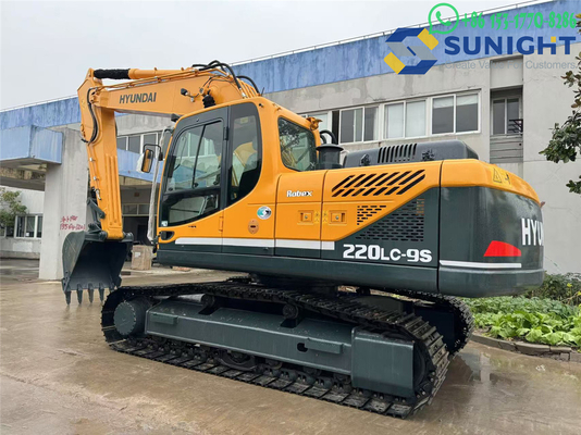 Hyundai Crawler R220LC-9S de segunda mano con motor de excavadora de segunda mano con excavadora de 20 toneladas